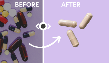 before and after of multiple capsules vs. 3 personalized capsules