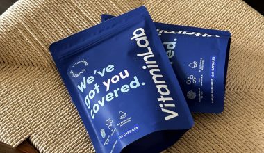 vitaminlab pouches on chair